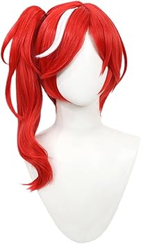 Amazon.co.jp: ロングペン 祭司 緋 赤髪の魔女 コスプレウィッグ